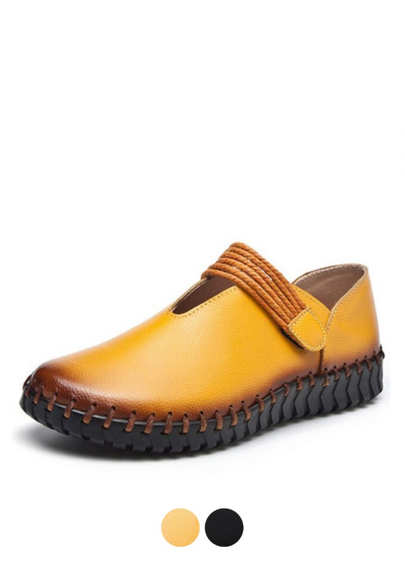 Felipa Platta Läder Loaferskor För Kvinnor