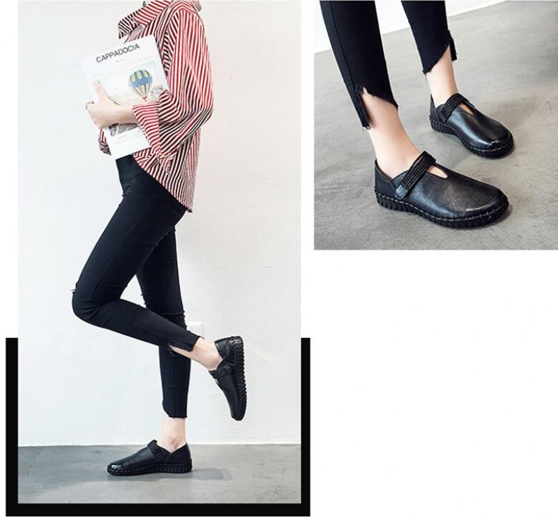Felipa Platta Läder Loaferskor För Kvinnor - Gul