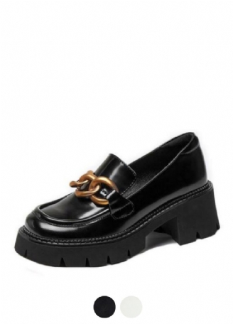 Fernanda Round Toe Platform Oxford Svarta Skor