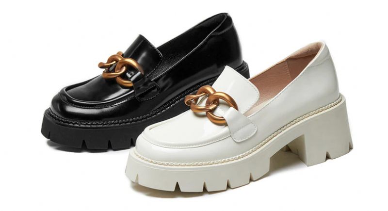 Fernanda Round Toe Platform Oxford Svarta Skor - Svart