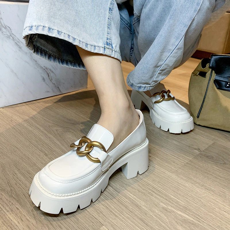 Fernanda Round Toe Platform Oxford Svarta Skor - Svart