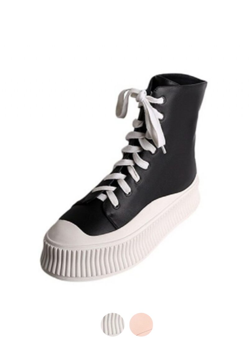 Fiola Sportplattform Dam Ankel Svarta Boots