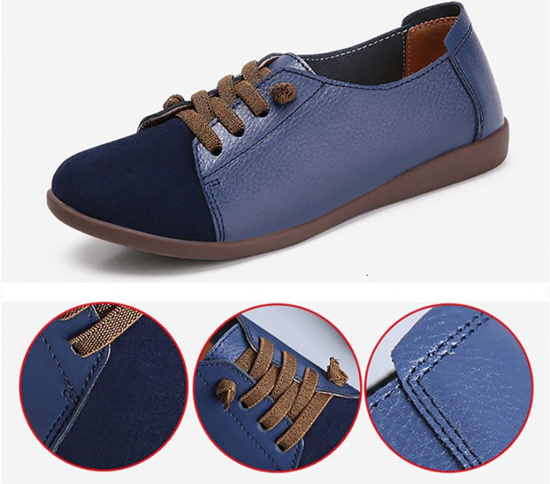 Fiore Loafers Skor I Äkta Läder För Kvinnor - Blå