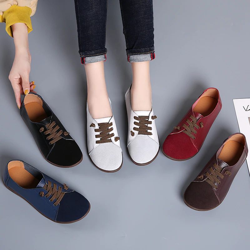Fiore Loafers Skor I Äkta Läder För Kvinnor - Blå
