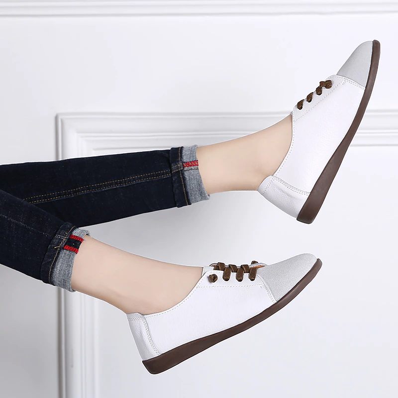 Fiore Loafers Skor I Äkta Läder För Kvinnor - Blå