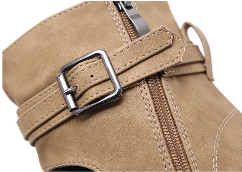 Francys Platta Sandaler Med Dragkedja För Kvinnor - Brun