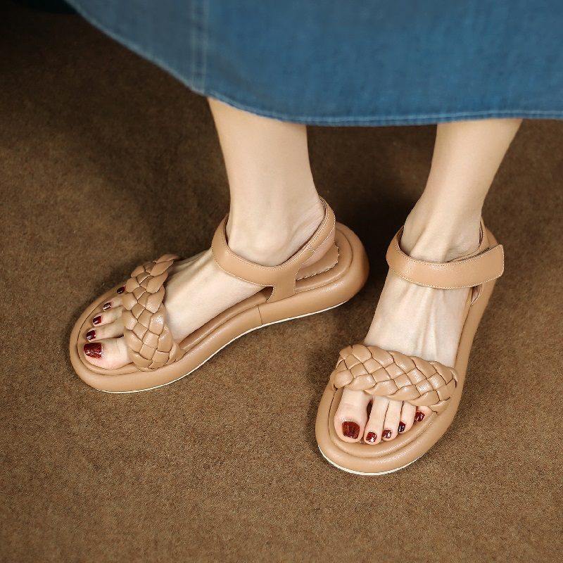 Gabyna Platt Sandal För Kvinnor - Aprikos