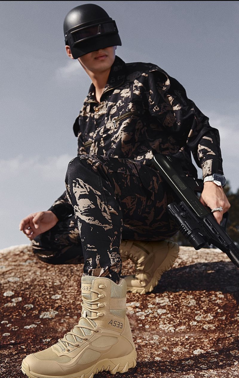 Galanty Militärstövlar För Män - Sand