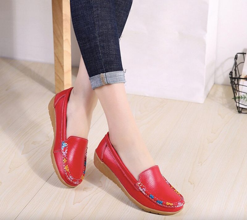 Genova Dam Loafer Skor - Röd