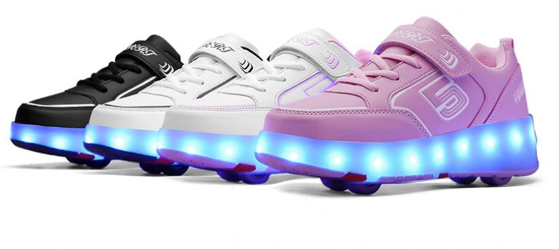 Gezzy Unisex Rullsneaker För Barn - Rosa