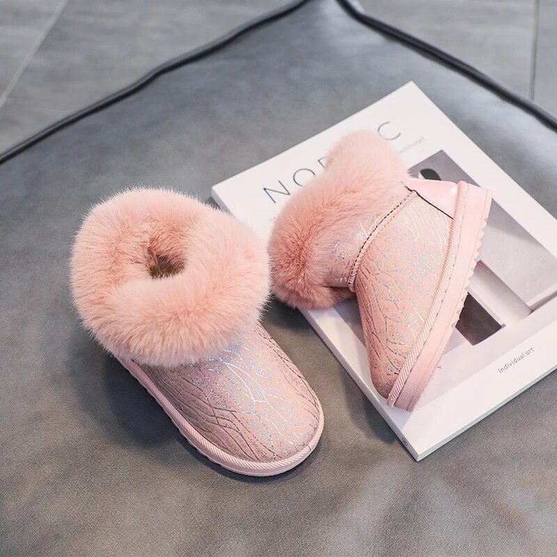 Giani Flickors Snöstövlar - Beige päls