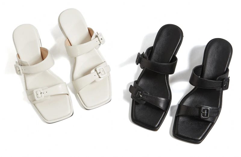 Gigi Läderhälsandal För Kvinnor - Vit