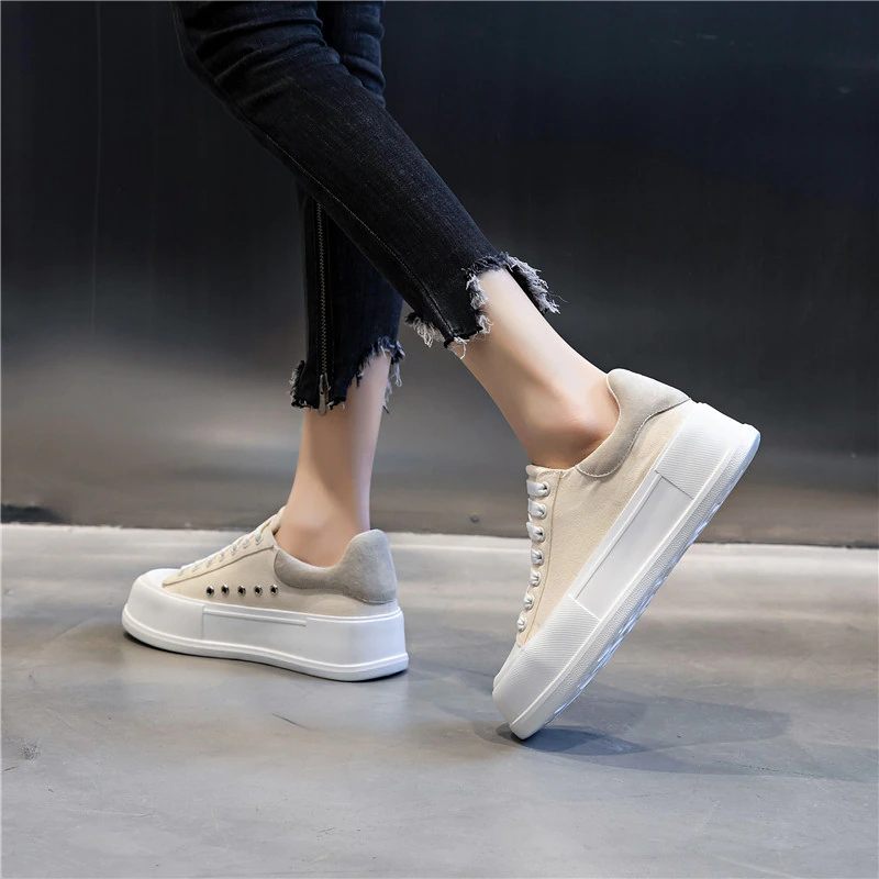 Giordano Sneaker Med Snörning För Kvinnor - Khaki