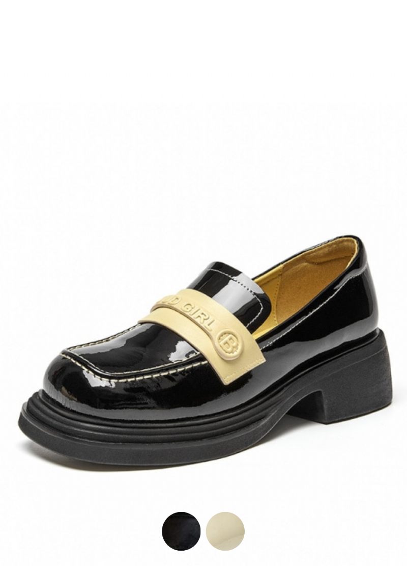 Giorgia Lack-läder Svarta Loafer-skor För Kvinnor