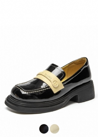 Giorgia Lack-läder Svarta Loafer-skor För Kvinnor