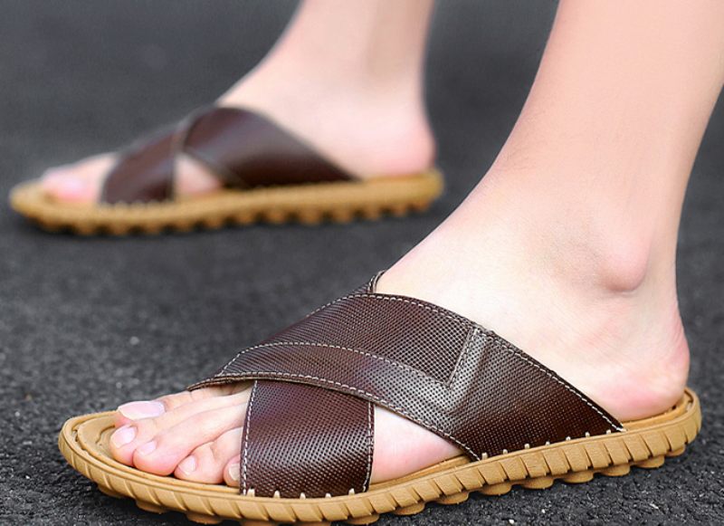 Giov Utomhus Flip Flop För Män - Brun