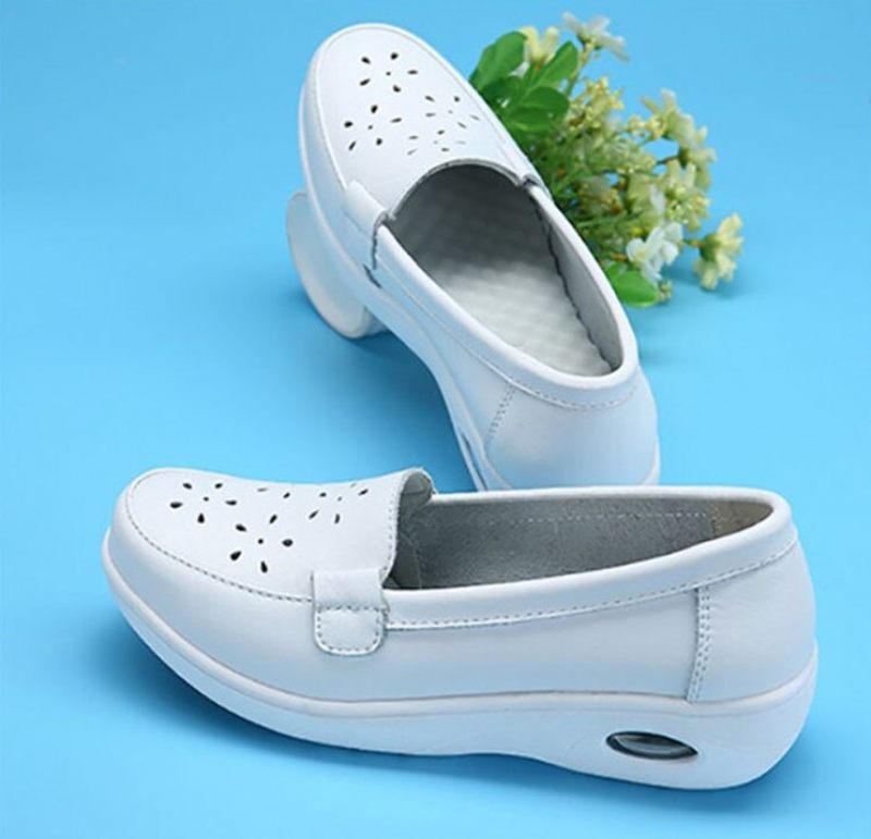 Gladys Air Cushion Platform Loaferskor För Kvinnor - Vit