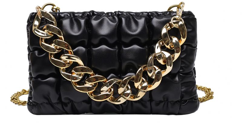 Glamour Small Crossbody-handväska I Läder För Kvinnor - Svart