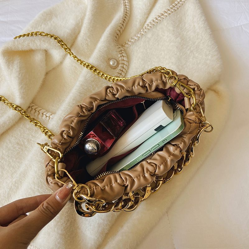 Glamour Small Crossbody-handväska I Läder För Kvinnor - Svart