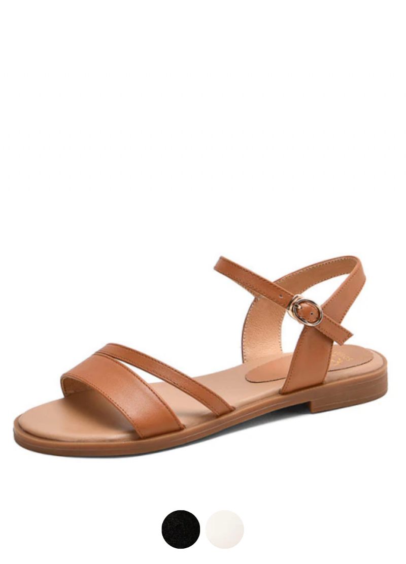 Glenda Platt Sommarlädersandal För Kvinnor