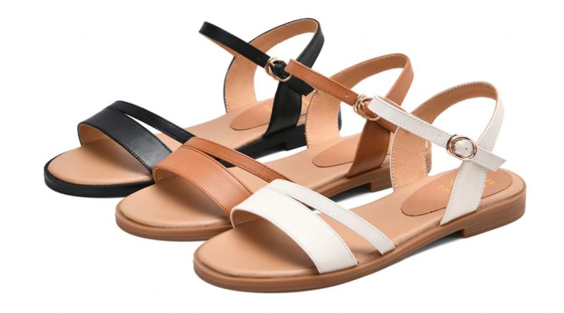 Glenda Platt Sommarlädersandal För Kvinnor - Brun