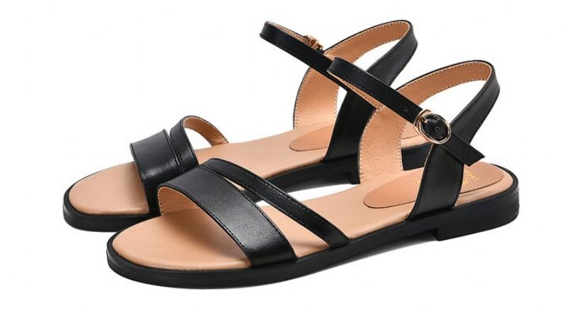 Glenda Platt Sommarlädersandal För Kvinnor - Brun