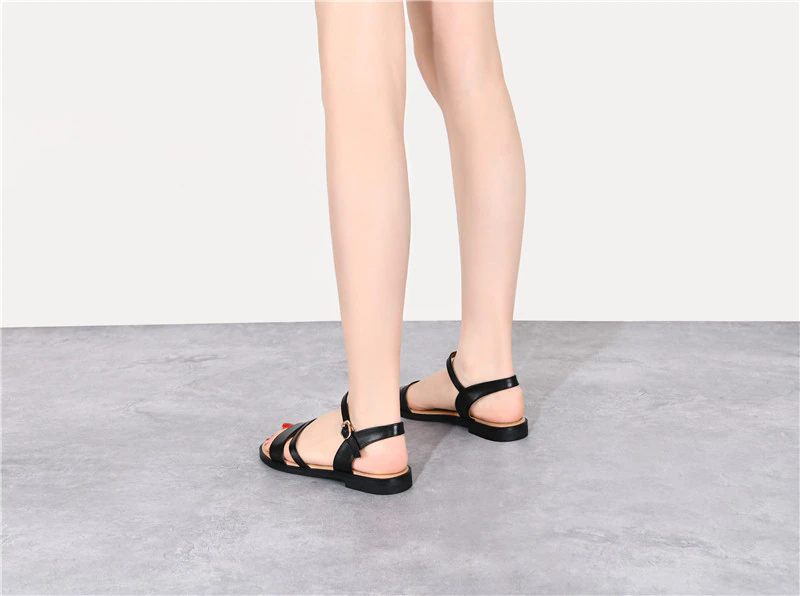 Glenda Platt Sommarlädersandal För Kvinnor - Brun