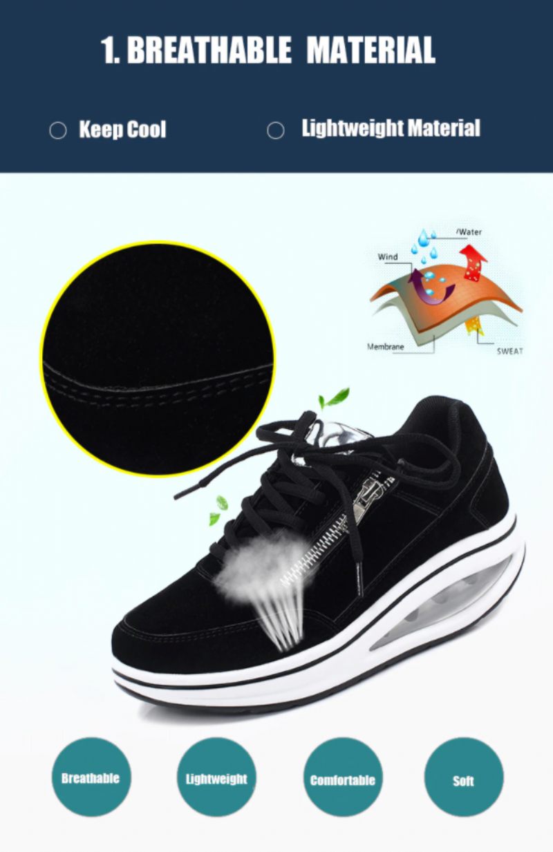 Gowalk Max Sneaker Platt Dam Med Plattformsskor - Svart