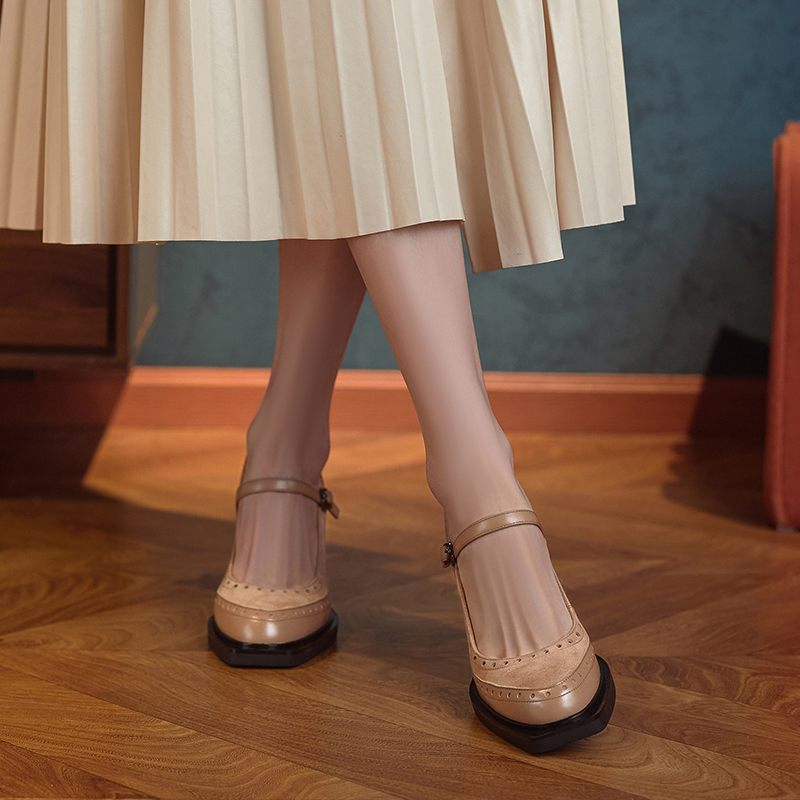 Greta Square Toe Pumps För Kvinnor - Aprikos