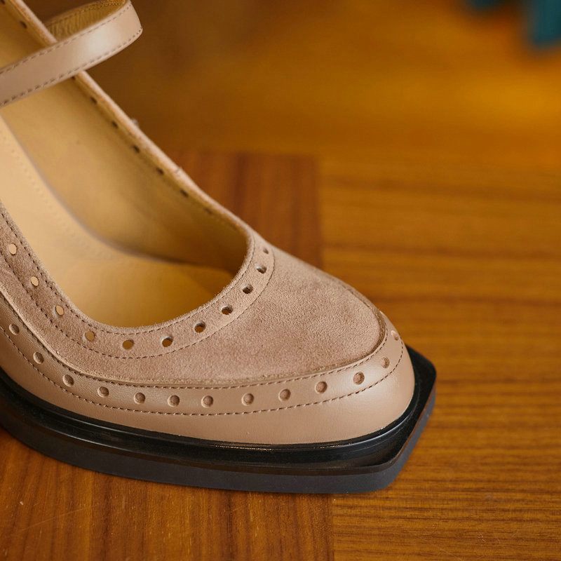 Greta Square Toe Pumps För Kvinnor - Aprikos