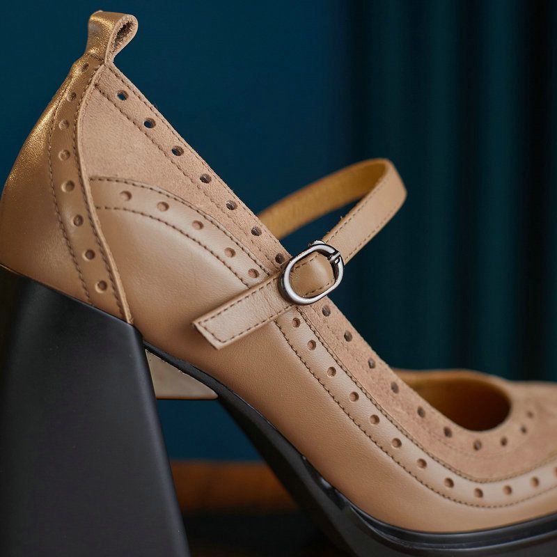 Greta Square Toe Pumps För Kvinnor - Aprikos