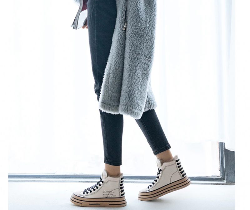 Grillen Dam Sneaker Svarta Skor - Svart kort plysch