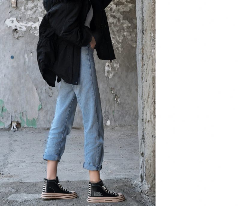Grillen Dam Sneaker Svarta Skor - Svart kort plysch