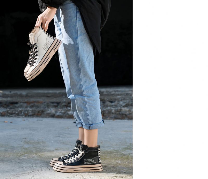 Grillen Dam Sneaker Svarta Skor - Svart kort plysch