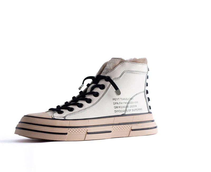 Grillen Sneakerskor För Kvinnor - Vit kort plysch