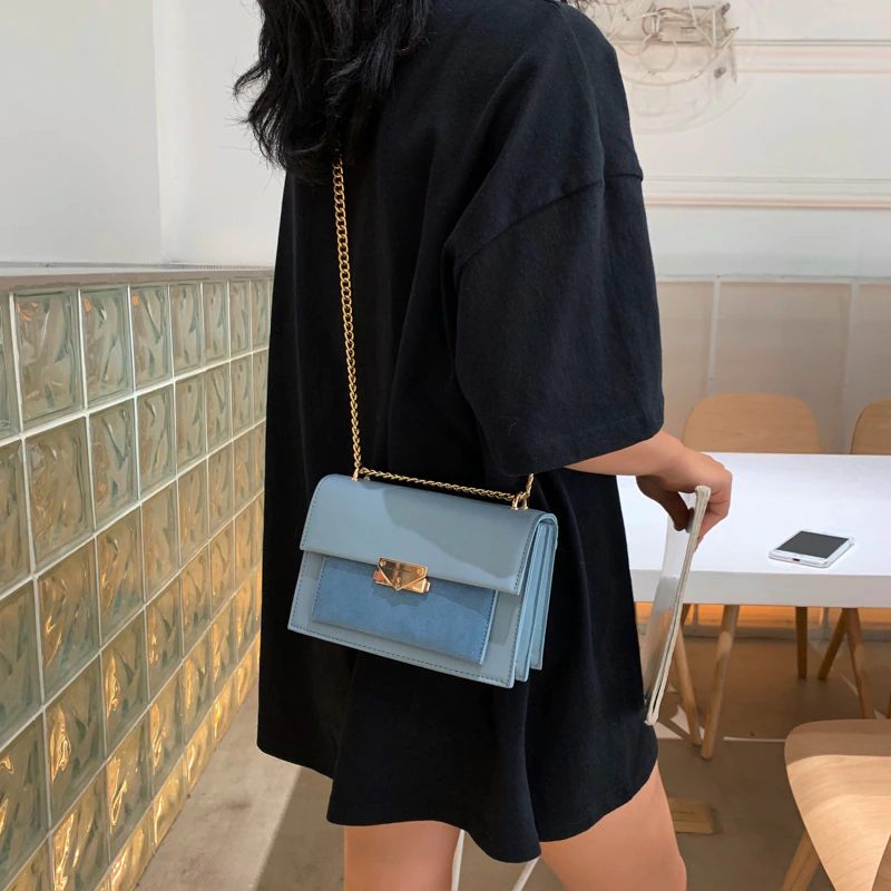 Haman Crossbody-väska För Kvinnor Med Läderkedjor - Grön