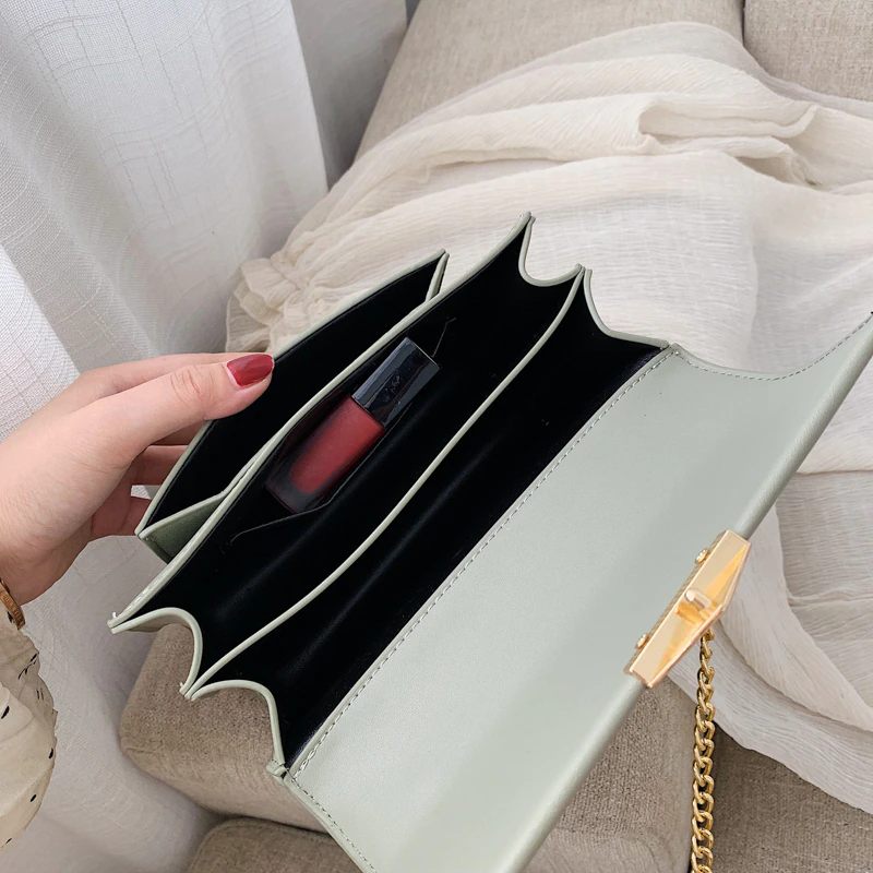 Haman Crossbody-väska För Kvinnor Med Läderkedjor - Grön