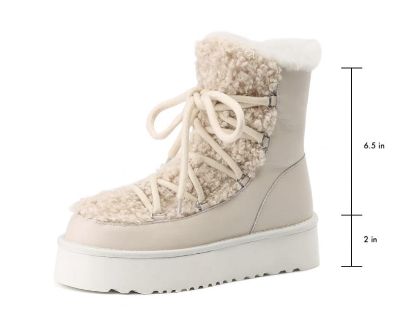 Hana Snöplattformsstövlar För Kvinnor - Aprikos