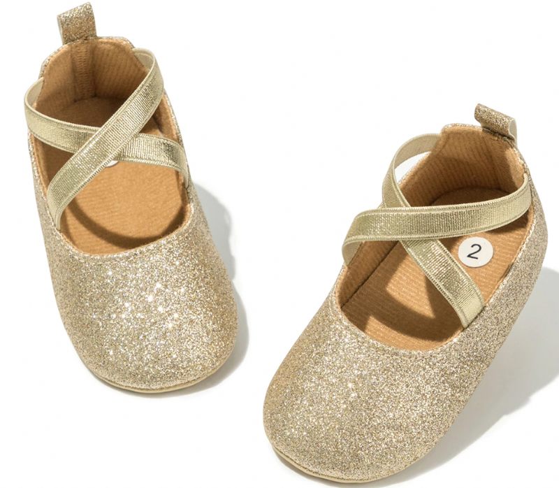 Hermione Baby Flickor Platta Skor - Guld