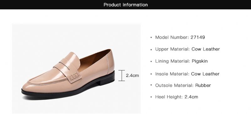 Hospina Penny Leather Loafer Skor För Kvinnor - Beige