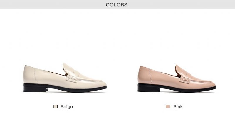 Hospina Penny Leather Loafer Skor För Kvinnor - Beige