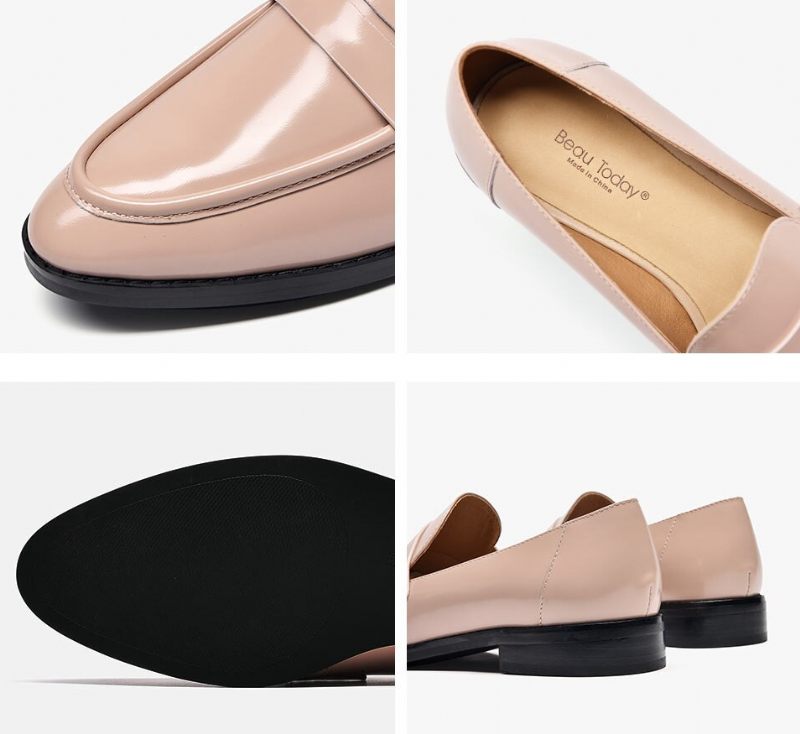 Hospina Penny Leather Loafer Skor För Kvinnor - Beige