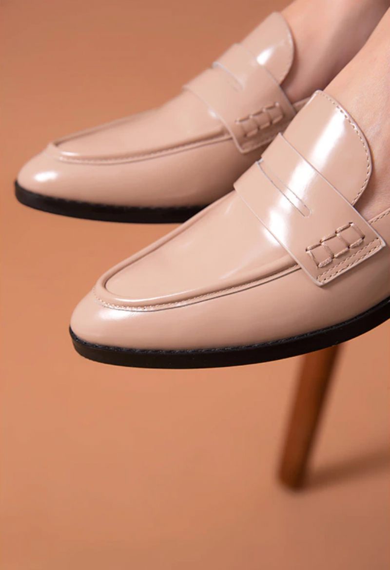 Hospina Penny Leather Loafer Skor För Kvinnor - Beige