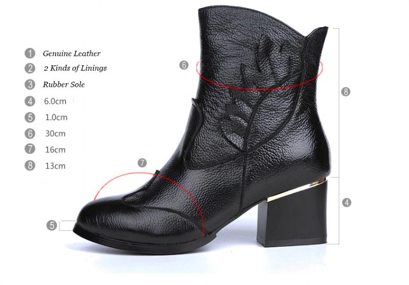 Humero Booties Ankelhöjd - Rött med päls