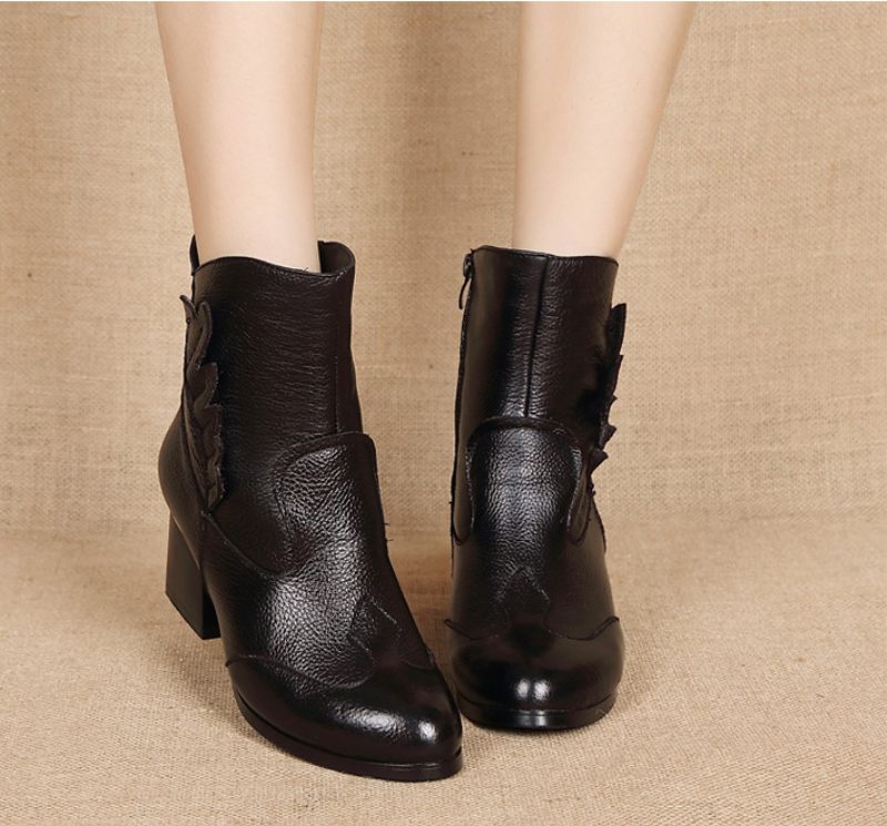 Humero Booties Ankelhöjd - Rött med päls