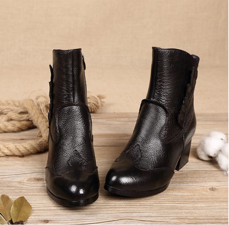 Humero Booties Ankelhöjd - Rött med päls