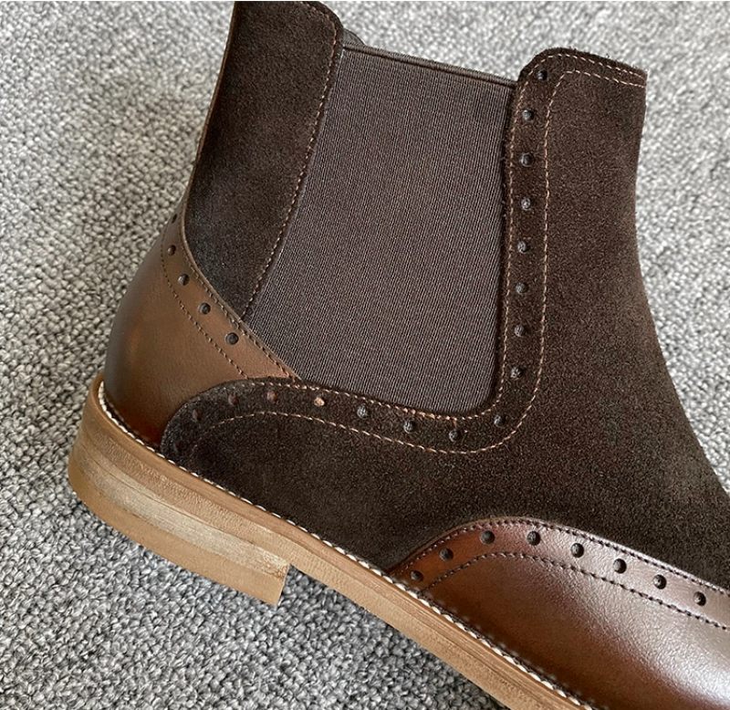 Indira Chelsea Booties Ankellängd - Brun-svinskinn