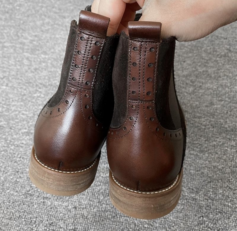 Indira Chelsea Booties Ankellängd - Brun-svinskinn