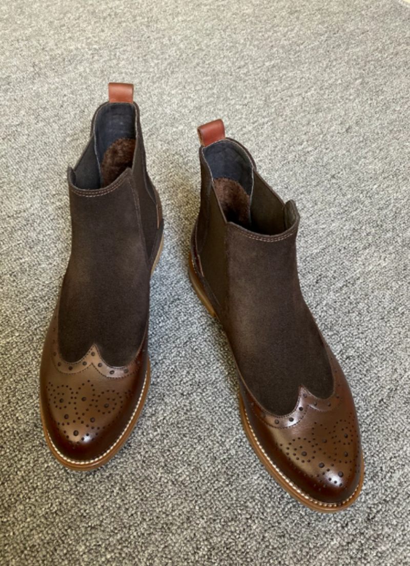Indira Chelsea Booties Ankellängd - Brun-svinskinn