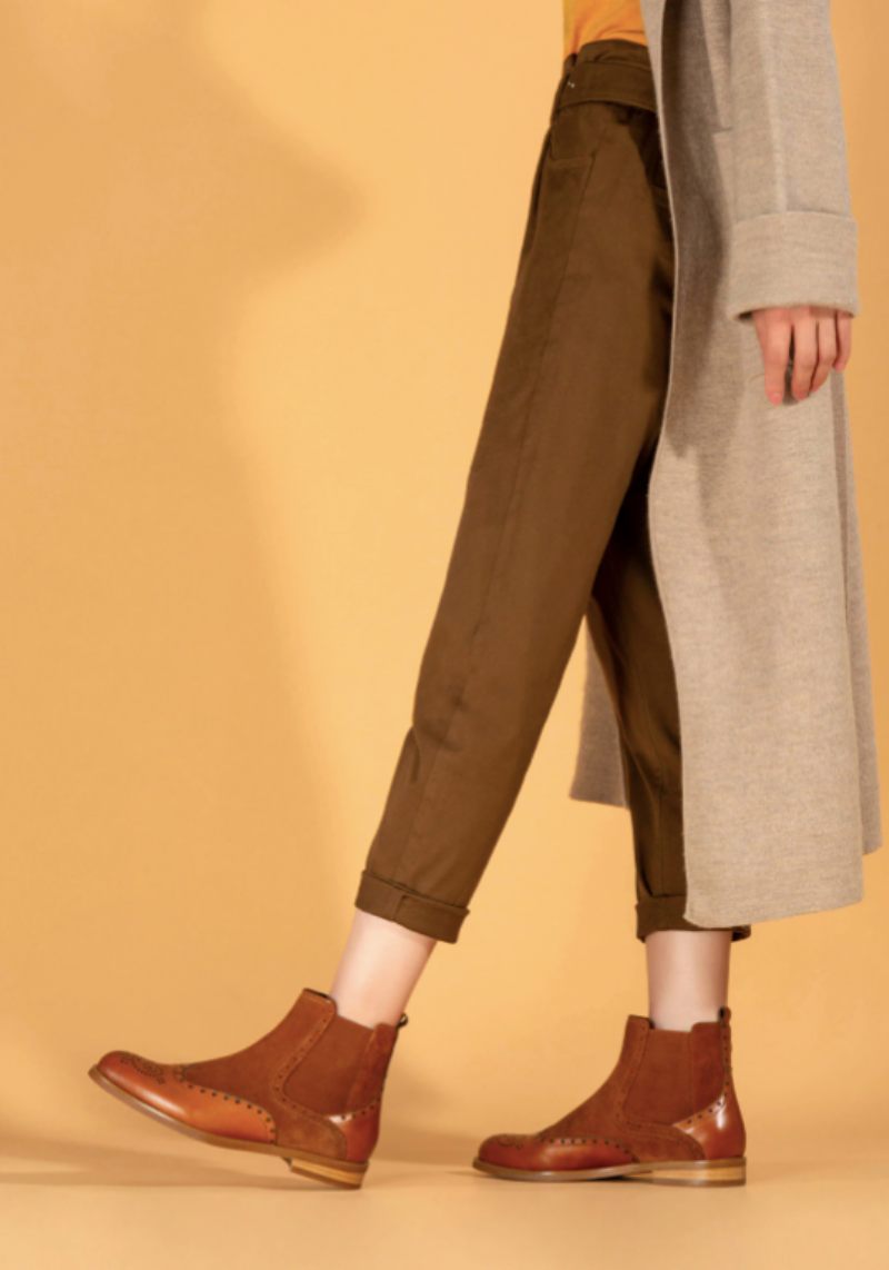 Indira Chelsea Booties Ankellängd - Brun-svinskinn